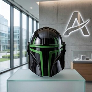 Casque de chasseur de primes de science-fiction | Heaume de mercenaire en acier fabriqué à la main | Armure de guerrier cyberpunk pour GN cosplay | Casque portable Galactic Knight Black green