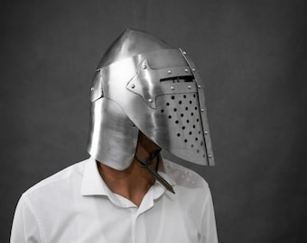 Handmade Steel Medieval Sugarloaf Helmet – Crusader Knight Armour For Cosplay, Larp, Ren Faire