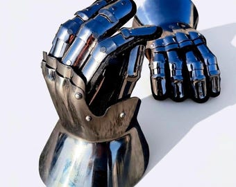 Articulated Steel Knight Gauntlets | Medieval Hand Armor for LARP, SCA Reenactment, Cosplay