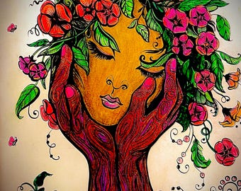 Floral, Flowers, and landscapes Coloring Book Pages (Sheets), Digital Download (PDF)