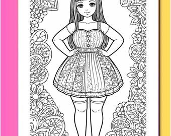 A Girl’s Affirmation Coloring Book Pages (Sheets) Instant Digital Download (PDF)