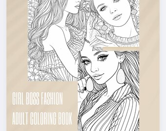 Girl Boss Coloring Book Pages (sheet) instant Digital Dowload (PDF)