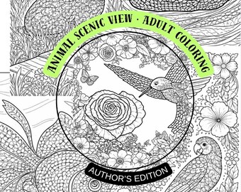 Animal Coloring Book Pages, Zoo, Farm, Sea Creatures (PDF Download)