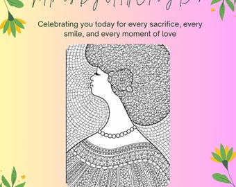 Happy Mother’s Day Coloring Book Pages (Sheets) Instant Digital Download (PDF)