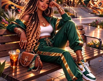 Cityscape Adult Coloring Book Pages, African American Culture, Urban Art (PDF Download)