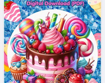 Ice Cream, Bakery, and Confections Coloring Page, Food Theme (PDF Download)