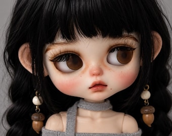 Muñeca Blythe personalizada: Maquillaje hecho a mano, ojos abiertos, 4 chips de ojos, atuendo.