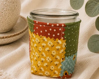 Weck 742 Jar Sleeve, Insulated Coffee Cup Cozy, Sourdough Starter Jar Wrap, Fall Kitchen Gift for Her