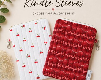 Handmade Quilted Kindle Sleeve Padded Kindle Case Book Lover Gift Kindle Paperwhite Sleeve E Reader Pouch