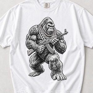 Gorilla-tröja för män, rolig gorilla-tröja, Fomfort Colors Farliga gorilla-tröja, Ak-47 herr-tröja, present till make