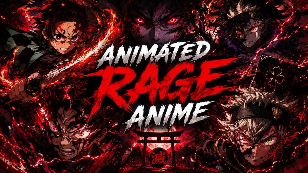 Rage Anime Stream Overlay Pack Animated | Demon Sly / Twitch Screens ...