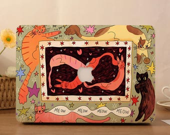 Etui Cosmic Kitty Hard Matte na MacBooka, MacBooka Neo A3404, MacBooka Air 13 15 2026, MacBooka Pro 14 16, etui na MacBooka M4 M5, prezent dla niej