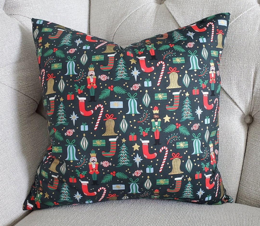 Christmas Holiday Nutcracker Throw Pillow Cover 18x18 Free Etsy