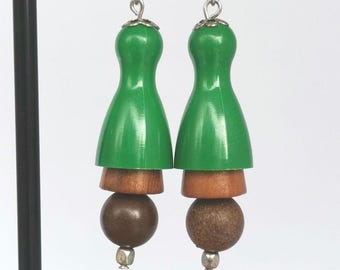 Orecchini riciclati - Collezione GAME con pezzo di gioco retrò