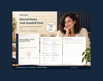 Shared-Home Task Handoff Pack | Household Responsibility Cards, Owner Board (PDF)