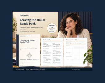 Leaving the House Ready Pack | Printable Departure Cards, Checklists, Notes (PDF)