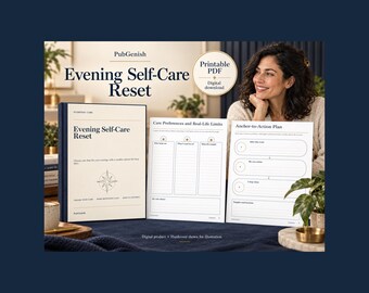 Evening Self-Care Reset | Printable Evening Routine Planner, Small Care Choices, 16-Page PDF