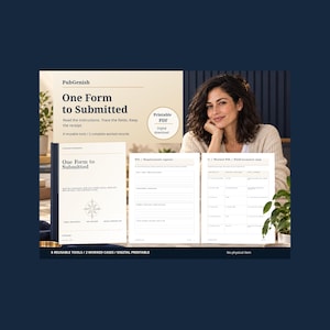 May include: A digital printable document set titled One Form to Submitted, featuring a cover page with a compass icon, a requirements capture form, and a worked field-to-source map. The set includes 8 reusable tools and 2 complete worked records.