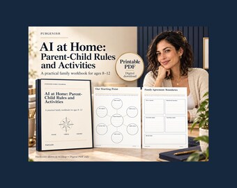 AI at Home: Parent-Child Rules and Activities Workbook, Ages 8–12, Printable PDF
