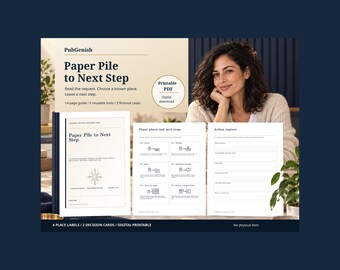 Paper Pile to Next Step Printable | Incoming Paper Triage, Waiting Tracker (Digital Download)