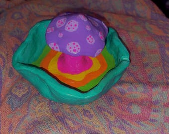 Cenicero colorido con forma de seta