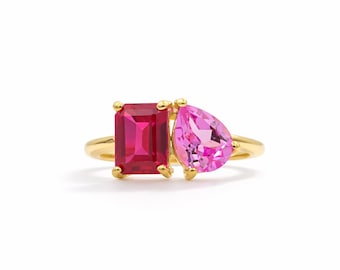 Aquamarijn Druppelring, Verguld 925 Sterling Zilver, Fijne Geboortesteen Ring Cadeau