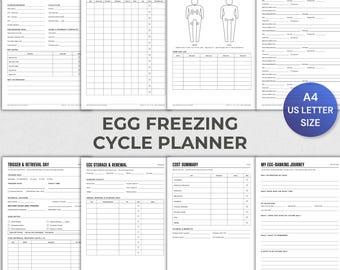 Egg Freezing Planner Printable, Fertility Preservation Tracker, Injection, Monitoring & Retrieval Log, Storage Tracker, Instant Download