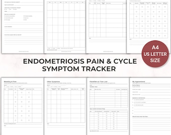 Endometriosis Symptom Tracker Printable, Pain & Cycle Log, Period Pain Journal, Doctor Visit Prep, Chronic Pain PDF Download