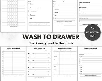 ADHD Laundry Tracker Printable, Laundry Checklist, Wash Dry Fold Put Away Routine, Laundry Planner, Cleaning Schedule, Undated PDF