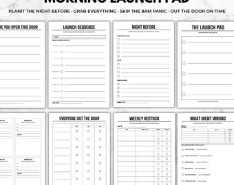 Printbare ochtendchecklist, ADHD-uitgangspunt, familiecommandocentrum (digitale download)