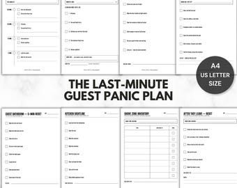 ADHD Clean Before Guests Checklist, Last Minute Company Coming Panic Plan, Speed Cleaning Printable, Guests Coming Over Planner PDF