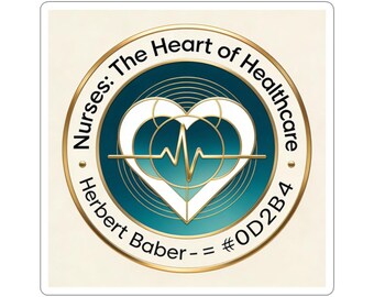 Heart of Healthcare Nurse Sticker | RN Emblem, Durable Kiss-Cut Vinyl