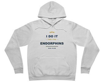 Endorphins Run Club Hoodie | Bold Varsity Graphic Runner Pullover