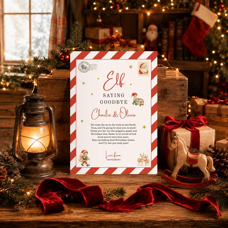 Editable Elf Goodbye Letter, Elf Departure Letter Farewell Note, Last ...
