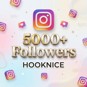 5000+ Instagram Followers Social Proof Poster | Editable Digital Download | Influencer Growth Badge Template