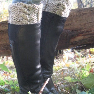 Boot cuffs, boot socks chunky knit thick knit with cable your choice of colors image 1