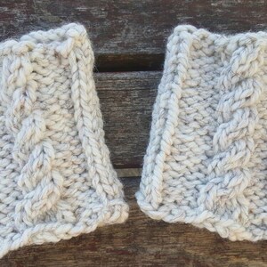 Boot cuffs, boot socks chunky knit thick knit with cable your choice of colors image 5