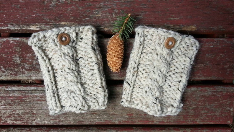 Boot cuffs, boot socks chunky knit thick knit with cable your choice of colors image 2