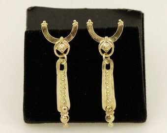 Gold earrings - 14kt gold earrings - Shrinity - Oriental style - dangle earrings - gold jewelry - solid gold