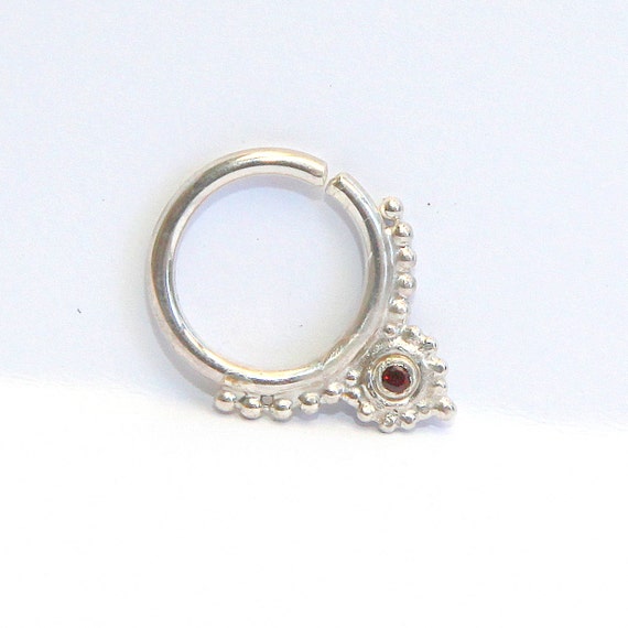 Items similar to Crazy septum jewelry - 16g sterling silver septum ring ...