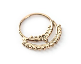 Hermosa Gold nose ring 14k yellow gold - Septum jewelry - septum ring  - Nose jewelry - tragus jewelry - nose hoop - cartilage