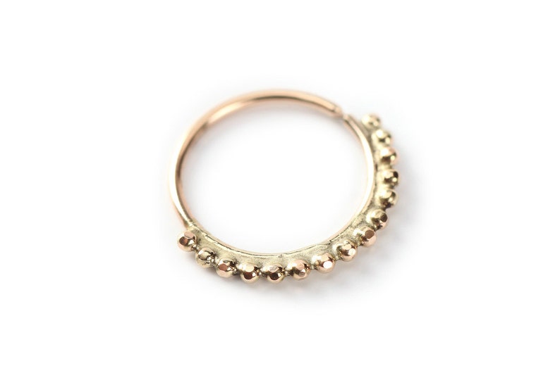 yellow gold nose ring septum hoop 14 karat Septum septum ring Hippie Gold delicate gold Nose Ring- nose jewelry