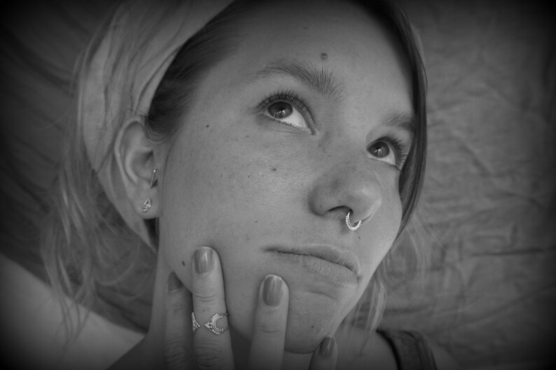 yellow gold nose ring septum hoop 14 karat Septum septum ring Hippie Gold delicate gold Nose Ring- nose jewelry