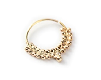 septum  -  Indian princess - Gold nose ring 14 karat  Yellow Gold - nose jewelry - septum jewelry  - cartilage - tragus