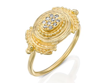 Gold ring - Alicy - Indian style jewelry - Engagement ring - 14k ring - diamond ring