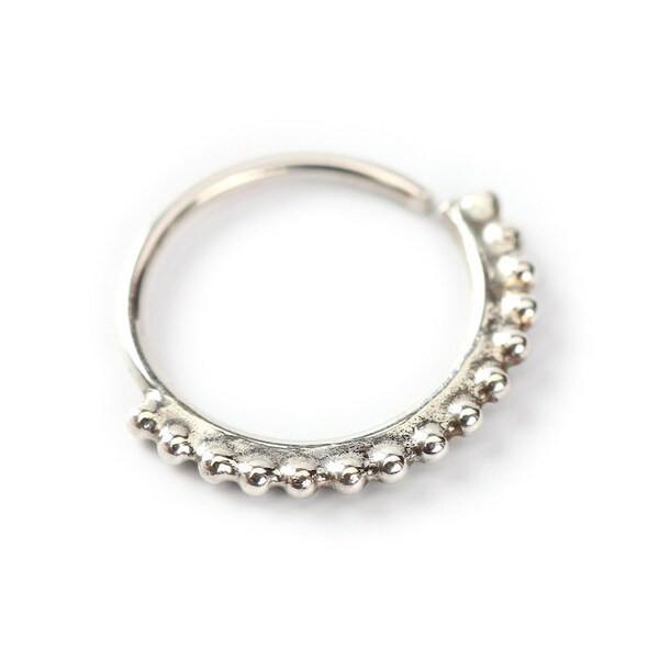 Nose ring - septum jewelry - Hippie style Silver nose ring 925 Sterling silver - A delicate Silver Nose jewelry - septum jewelry - love