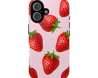 High Quality Strawberry iPhone Case Magsafe Vibrant Fruit Summer Aesthetic Colorful Must-Have Protective iPhone Cover Gift For Her