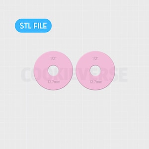 1/2" Rolling Pin Thickness Rings STL, 12.7mm Guide, Fondant Cookie Tool (Digital Download)