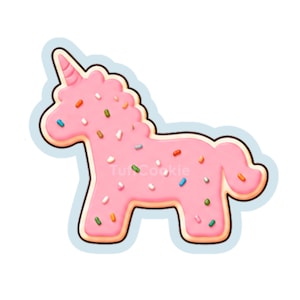 Unicorn Frosted Sprinkles Circus Animal Cracker Cookie Cutter | Snack Time Toddler Party Clay Cutter
