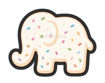 Elephant Frosted Sprinkles Circus Animal Cracker Cookie Cutter | Snack Time Toddler Party Clay Cutter